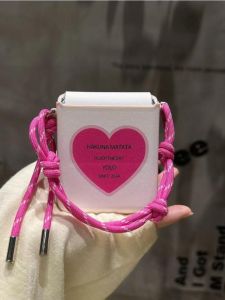 Love Heart Hand Cord Phone Case Foldable Protective Simple Design for Huawei Pura X Xiaomi Mixflip2 OPPO N3 Small Foldable Pockets Protection Z7/5 Motorola RAZR60 pro