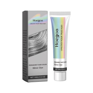ยาย้อมผม Hoegoa Grey สีเงินอ่อน สไตล์พังก์ ครีมเปลี่ยนสีผมมืออาชีพทันสมัยสําหรับผู้หญิงและผู้ชาย