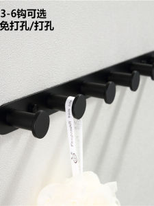 Black Stainless Steel 304 Bathroom Hook No Drilling Required Wall Mounted Clothes Hook Coat Hook for Bathroom Organizing