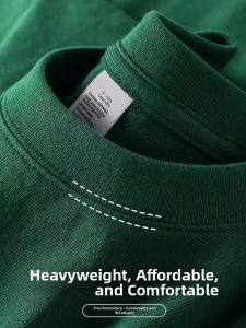 SHANCHEN | Custom Green Heavyweight T-shirt with Logo Summer Cotton Short Sleeve