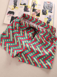 Retro Striped Mens Beach Shorts Quick Dry Casual Sports Loose Running Swimming Trunks Japanese Style Youth Trendy