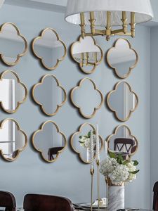 Dining-Side Mirror American Living Room Wall Combination Wall Hanging Decorative Mirror For Home Accessible Luxury Art Mirror Creative Mirror Wall Decoration