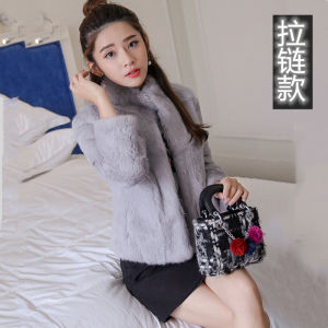 Haining Winter Thickened Short Fur Coat Womens Young Noble Style Slim Fit Cotton Blend Water Rabbit Fur Simulation Outerwear