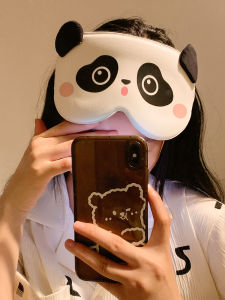 Cute Panda 3D Ice Silk Panda Eye Mask for Women Blackout Sleep Special for Relieving Eye Fatigue Office Sleep