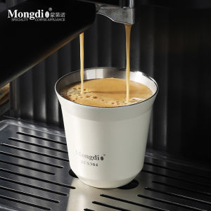 Mongdio Italian Coffee Espresso Cup Liquid Cup with Scale Stainless Steel Extraction Cup Coffee Measuring Cup Coffee Cup