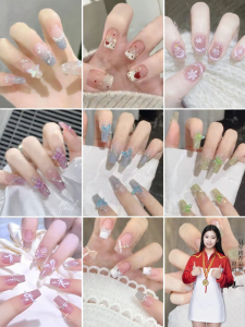 CHUBEISHI | New Year Celebration Nails Medium-Long Style Elegant Purple Butterfly Design