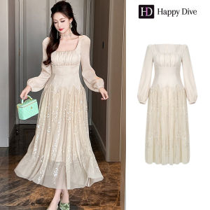 Happy Diva เดรสผู้หญิง เดรสสีดำ เดรสผ้าเลื่อม เดรสทำงาน เดรสไฮโซ เดรสวินเทจ เดรสออกงาน เดรสปาร์ตี้ ชุดราตรี 9900