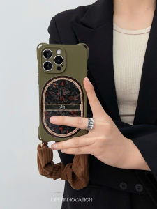 เคสโทรศัพท์มือถือแบบสะพายข้างแบบย้อนยุคสไตล์เรโทรพร้อมสายรัดข้อมือสำหรับ Apple iPhone 14 15 pro Max 13 12 pro แบบป้องกันการตกหล่น