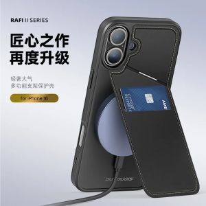 Dux Ducis Multi-function Card Slot Stand Holder Leather Case For Iphone 16 15 14 Plus Pro Max Magsafe Case Charging Wallet Cover