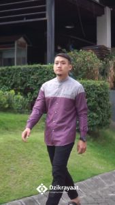 Kemeja Koko Lengan Panjang Dzikrayaat DZ-565 Anwarii Purple Panjang - Baju Koko Dzikroyat/Zikroyat