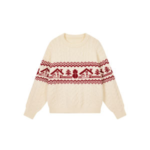 A chock | Festive Retro Cable Knit Sweater