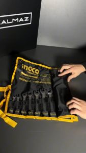 Kunci Pas 6-32mm Set 12pcs INGCO HKSPA2142 Double Open End Spanner CrV