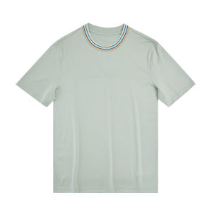 Italian Luxury High-End Liquid Ammonia SUPIMA Cotton Comfortable Breathable Summer Rainbow round Neck Short Sleeve T-Shirt