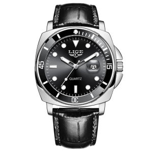 LIGE Business Watch Men Fashion Military Sports Mens Quartz Wristwatch Original Brand Luxury Leather Waterproof Watches for Men