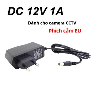 JIENUO EU Plug AC DC Power Adapter 12V 1A Bộ Sạc Cho Camera Giám Sát An Ninh Camera Quan Sát IP Monitor 100-240V (2.1mm * 5.5mm)
