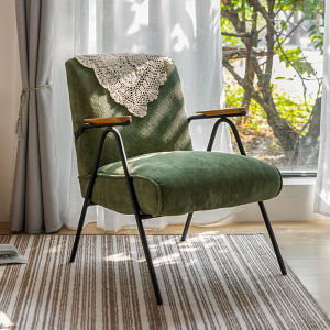 Scandinavian Retro Single-Seat Sofa Chair Accessible Luxury Sofa Homestay Medieval Chair Household Living Room Balcony Designer Leisure Chair