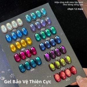 1PCS Sơn Móng Tay Gel Mắt Mèo Siêu Sáng 12 Chòm Sao Thiết Kế 10ml Làm Trắng Móng Nghệ Thuật Đính Hạt Thủy Tinh Cho Mùa Thu Đông