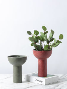 Modern Minimalist Nordic Geometric Ceramic Flower Vase Decorative Ornaments Living Room Tabletop Decorations Creative Color Glaze