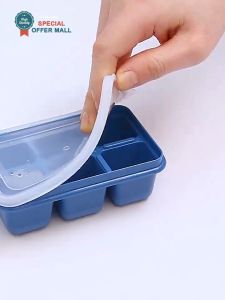 【6 Cells】3pcs-In-One Ice Cube Household Square Ice Making Mold with Cover Sealing Ice Cream Moulds