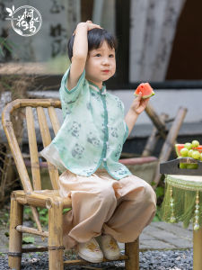 New Summer 2025 Boys Hanfu Childrens Traditional Chinese Costume Set Little Boy Qu Yuan Festival National Style Outfit