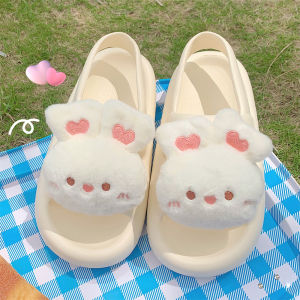 Thin Cute Animal Series Sandals Womens Summer Internet Celebrity Soft Girl Outwear Shit Feeling Eva Thick Sole Roman Shoes