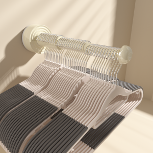 Suction Cup Clothes Hanger Multi-Functional Retractable No Trace Wall Mounted Balcony Storage Organizer Nordic Style ABS Material