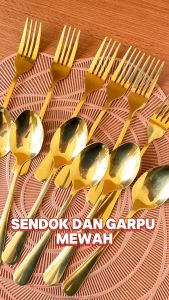 Sendok & Garpu Stainless Steel Tebal Gold: Alat Makan Berkualitas Tinggi