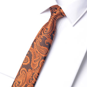Romguest | Cà Vạt Hàn Quốc Họa Tiết Paisley Xanh Retro 6cm