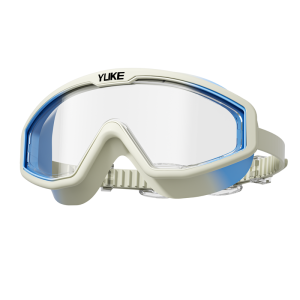 YUKE | Anti-fog Waterproof Large Frame HD Childrens Swimming Goggles and Cap Set
