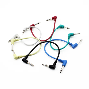 IRIN | 6 Pcs Guitar Effect Pedal Cable Colorful Connecting Line 6.35Mm Audio Cable 21Cm Right Angle Cord Copper Wire For ElectricGuitar