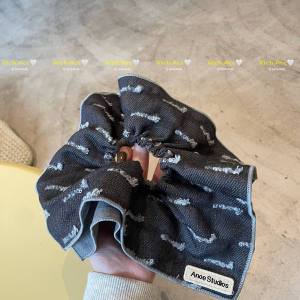 Vintage Denim Square Scarf Hair Tie with Teeth Korean Style High Forehead Hairband Fashionable Hair Accessories