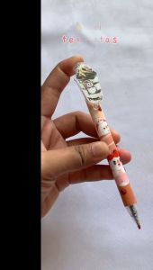 Pulpen Mekanik Pulpen Gel 0.5mm Kartun 3D Blackpink Bts Sanrio Mixue Kuromi Cinnamoroll Tinta Hitam