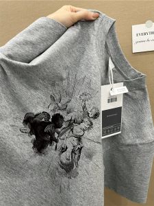 Heavyweight Pure Cotton American Style Short Sleeve T-Shirt Men Summer Loose Design Sensation High Street Half Sleeve Top