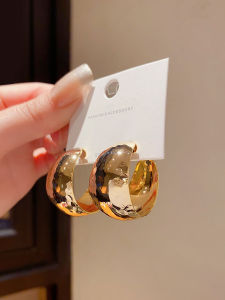 Elegant Minimalist Wide Rim Circle Earrings Womens Vintage Exaggerated Gold Color Geometric Pattern Fashion Jewelry