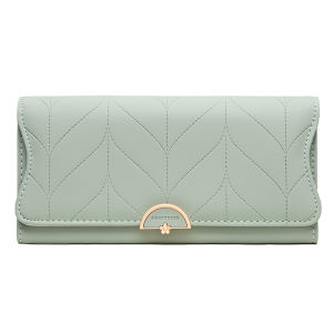 2023 spring new womens long purse Japanese and South Korea small fresh plaid buckle folding hold bag large capacity womens mul