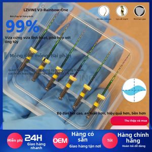 Dụng Cụ Nha Khoa Nội Nha Xoay NiTi Kích Hoạt Nhiệt Cầu Vồng 25MM Đầu Đôi Chữ Thập Một Đầu Dùng Làm Sạch Ống Tủy