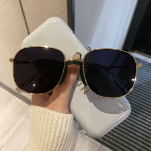 แว่นกันแดดทรงกลมทรงสี่เหลี่ยมสำหรับผู้ชายและผู้หญิง ป้องกันแสงแดด ป้องกันรังสียูวี แว่นกันแดดทรงสี่เหลี่ยมขนาดใหญ่ สไตล์เกาหลี