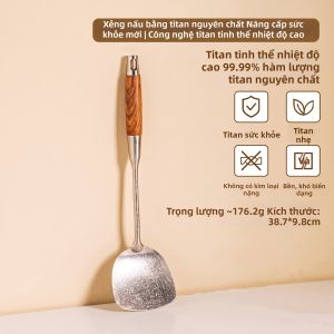 PAKCHOICE | Bộ Dụng Cụ Nấu Ăn Cán Thép Dài Tay Cầm Gỗ Óc Chó Gia Dụng