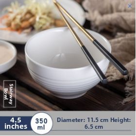 Simple and Colorful Modern Chinese Ceramic Rice Soup Salad Bowls Set
