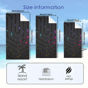 BILIBILI | Dark Gradient Chevron Paint Splash Quick Drying Microfiber Beach Towel Lightweight for Swimming Camping Yoga - Bath Towel