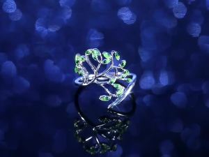 Huitan Live Tree Shaped Cocktail Party Women Ring Fresh Stylish Birthday Pleased Gift For Women Fashion Adjustable Open Rings