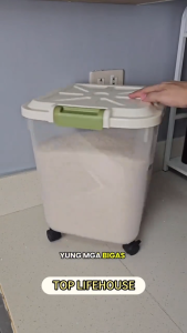 Multifunctional Large-capacity Rice Dispenser 5–25KG Moisture & Insect‑Proof Food Storage Dog / Cat Food Storage Toy Storage Container with Cup and Wheels