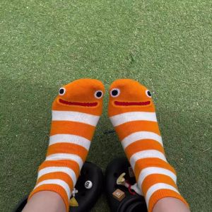 Womens Mid-Calf Thin Summer Socks Cartoon Garden Eel Sports Socks Moisture Wicking Home Comfort Stockings Three Pairs Set