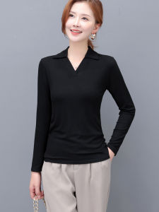 Áo Thun Polo Cổ Điển Modal Dáng Rộng Tay Dài Mùa Xuân Thu Cho Nữ Áo Sơ Mi Cơ Bản Thoải Mái Thoáng Khí Không Cần Ủi