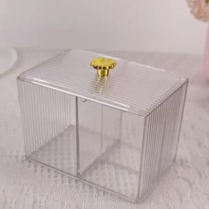 Cosmetic Cotton Cosmetic Finishing With Cover Box Household Desktop Makeup Removal Cotton Swab Storage Box Transparent Cotton Swab Box Make Up Organizer
