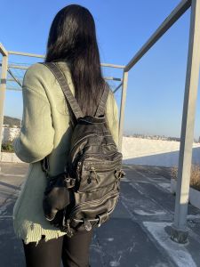 Maillard Mid-Ancient Backpack Large Capacity Travel Backpack Casual Retro Distressed Satchel Shoulder Messenger Bag