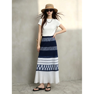 GULILI | Resort Style High Waisted Long Skirt Short Sleeve Set Summer