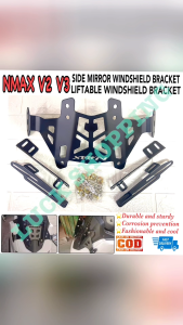 Liftable Windshield Bracket Adjustable Side Mirror Windshield Visor Bracket For YAMAHA NMAX 2020-2024 V2 V3 With Bolts