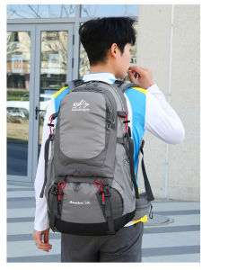 Large Capacity Outdoor Equipment Backpack 50L 1.23KG Hiking Camping Mountain Climbing Floating Load Dual Shoulder Bag Nylon Material