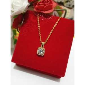 Abee Acc-1431 Aksesoris kalung perhiasan Wanita titanium mata zircon 45cm